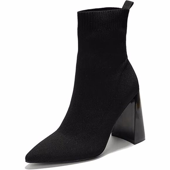 NEW Cape Robbin Faina Black Sock Bootie Women’s Size 9 Heels Pointy Toe Boots - Picture 3 of 16